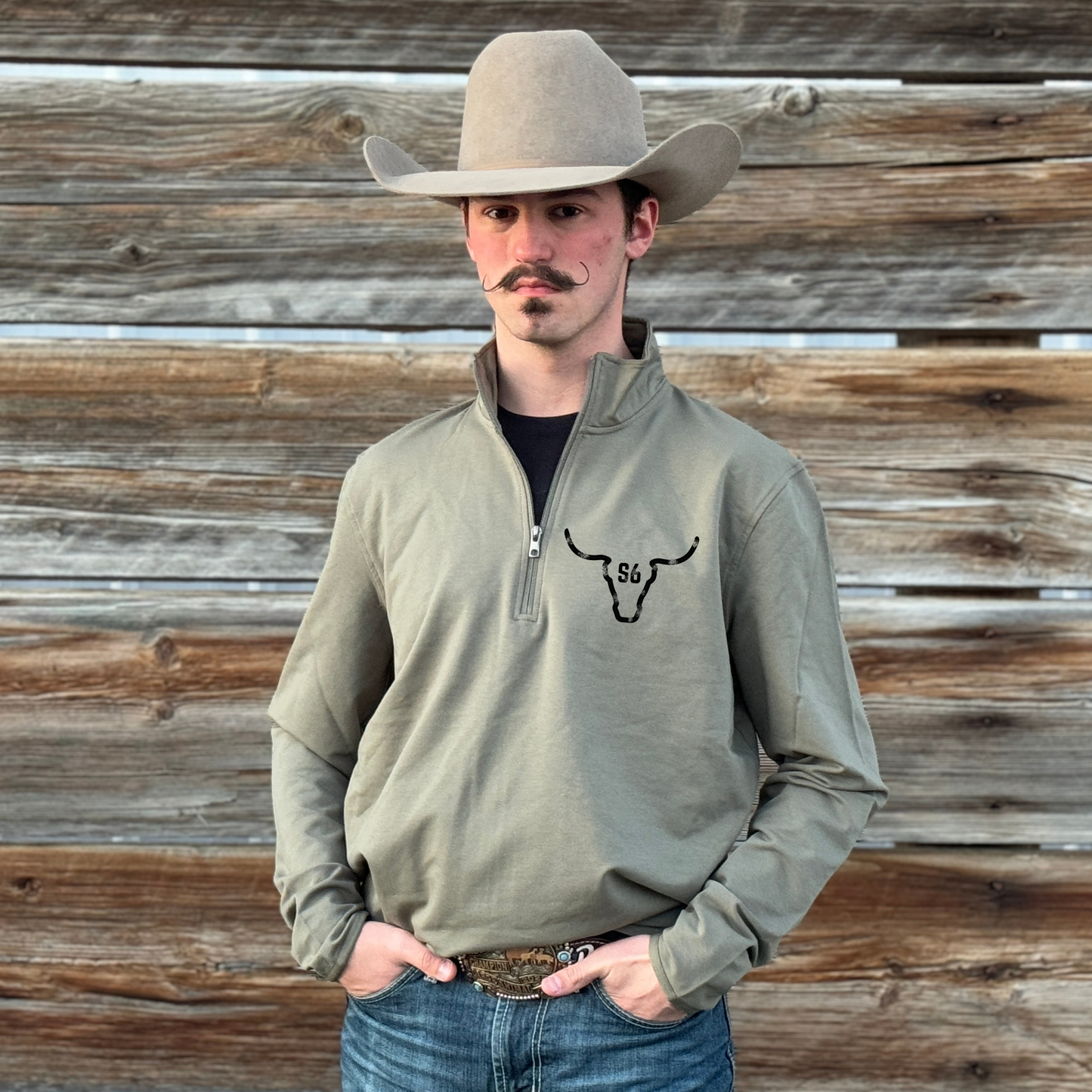Snappy6 Sage Green 1/4 Zip Sweatshirt