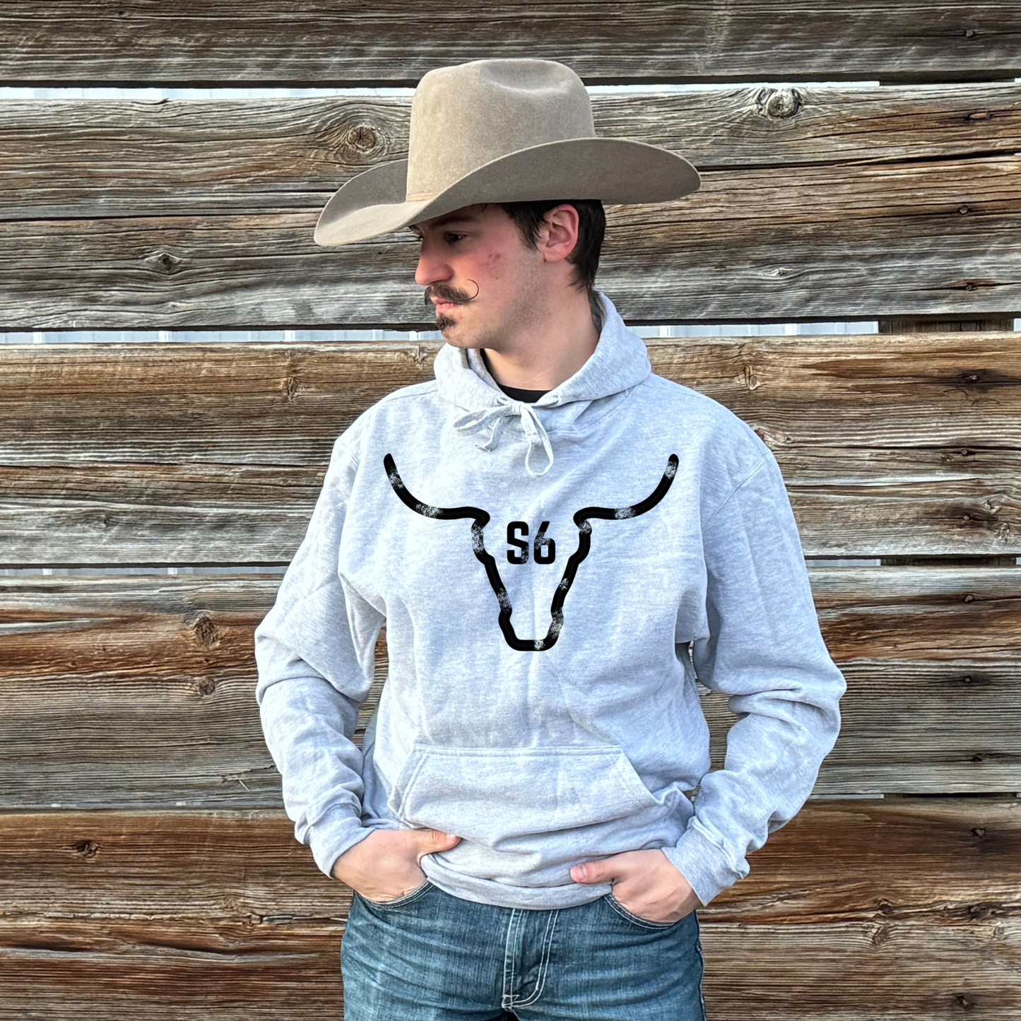 Snappy6 Ash Gray with Black Logo Hoodie