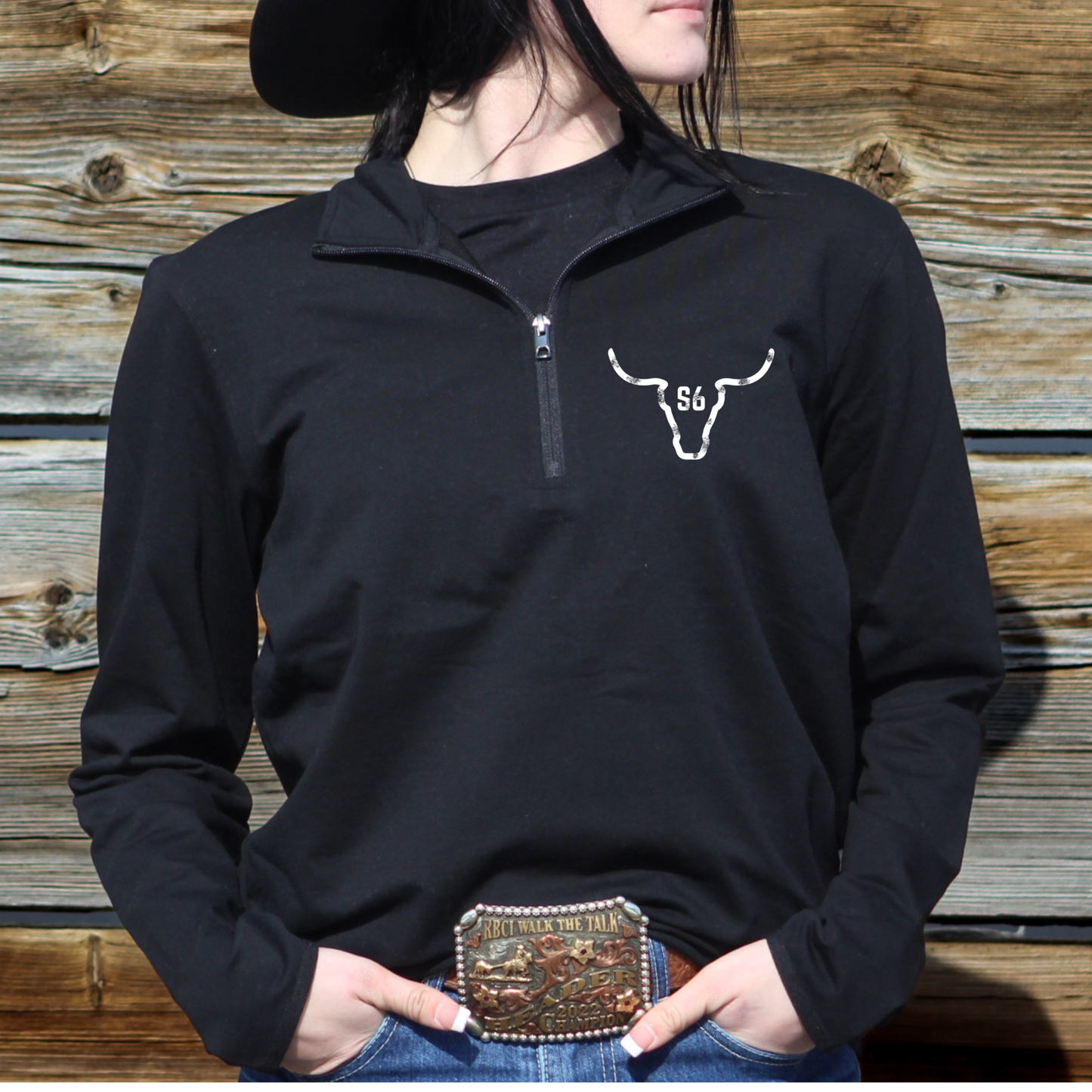 Snappy6 Black 1/4 Zip Sweatshirt