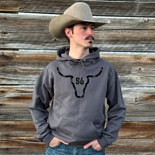 Snappy6 Charcoal Gray with black Logo Hoodie