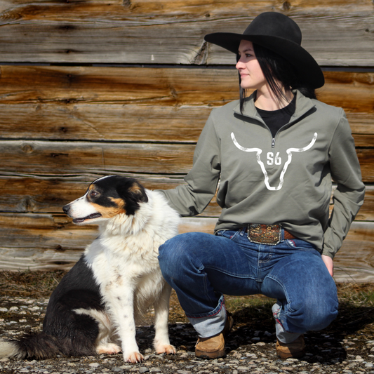 Snappy6 Sage Green 1/4 Zip Sweatshirt