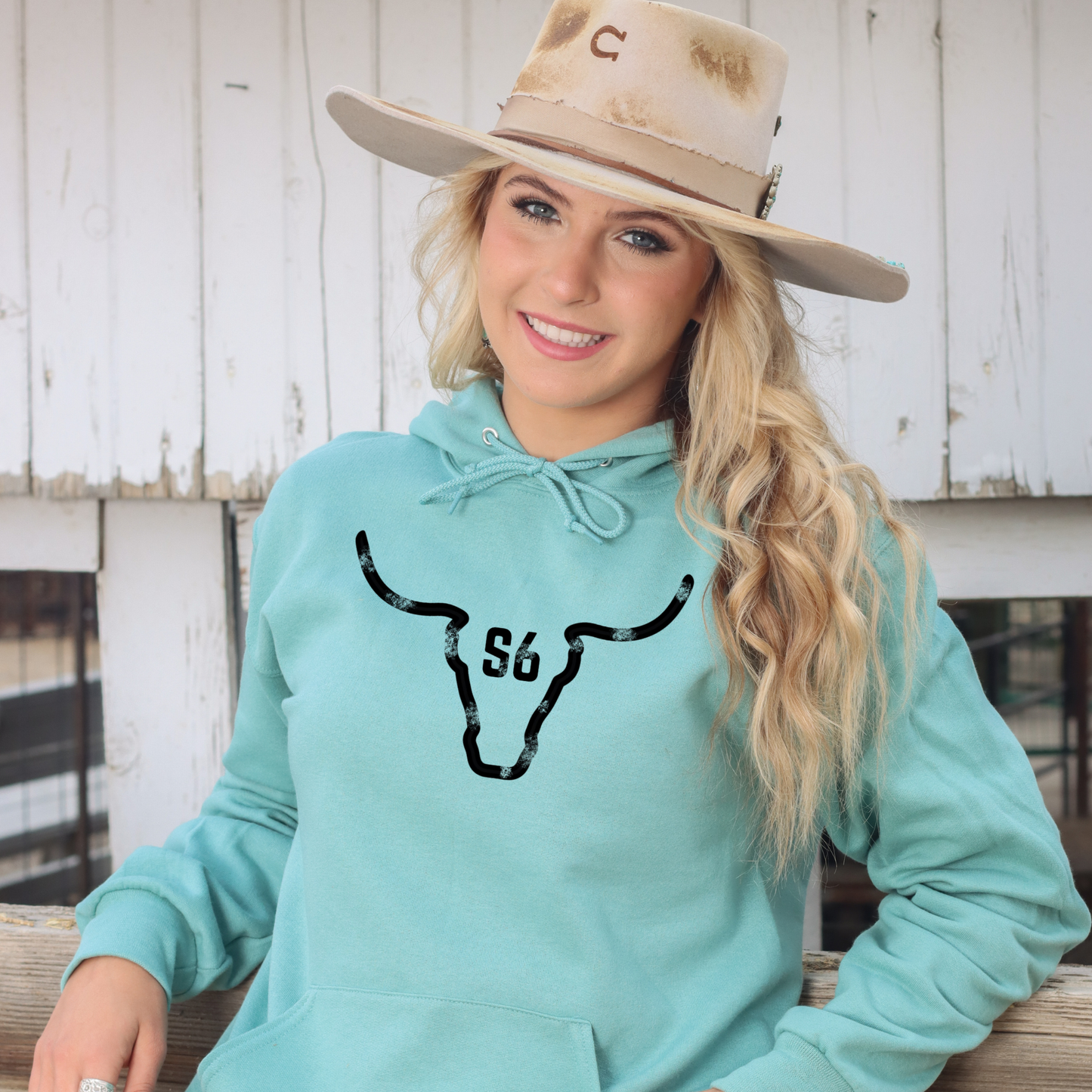 Snappy6 Teal with black Logo Hoodie