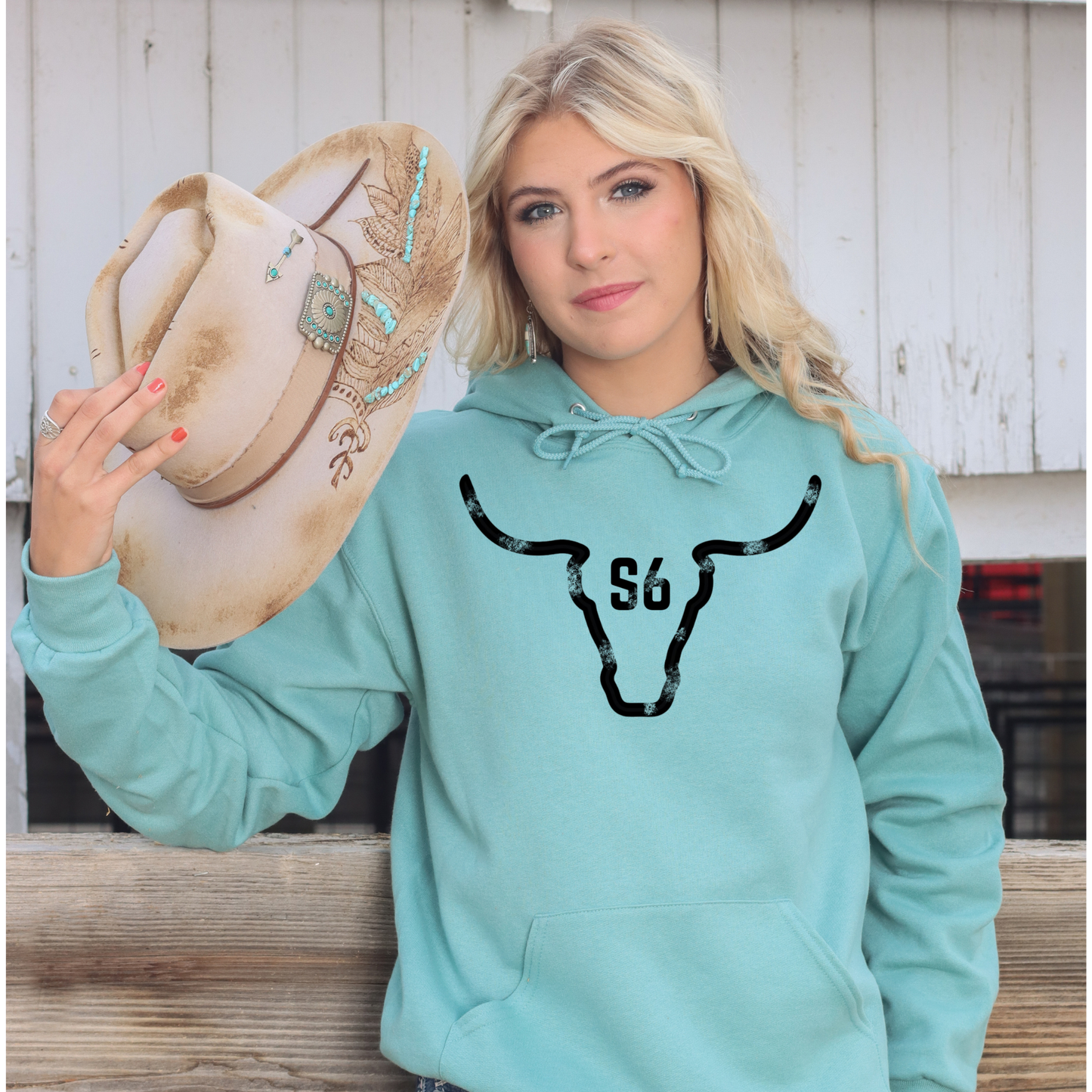 Snappy6 Teal with black Logo Hoodie
